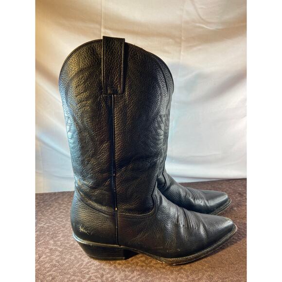 Dos De Oro  Cowboy Black Cowhide‎ Leather Boots, men\'s main image 11